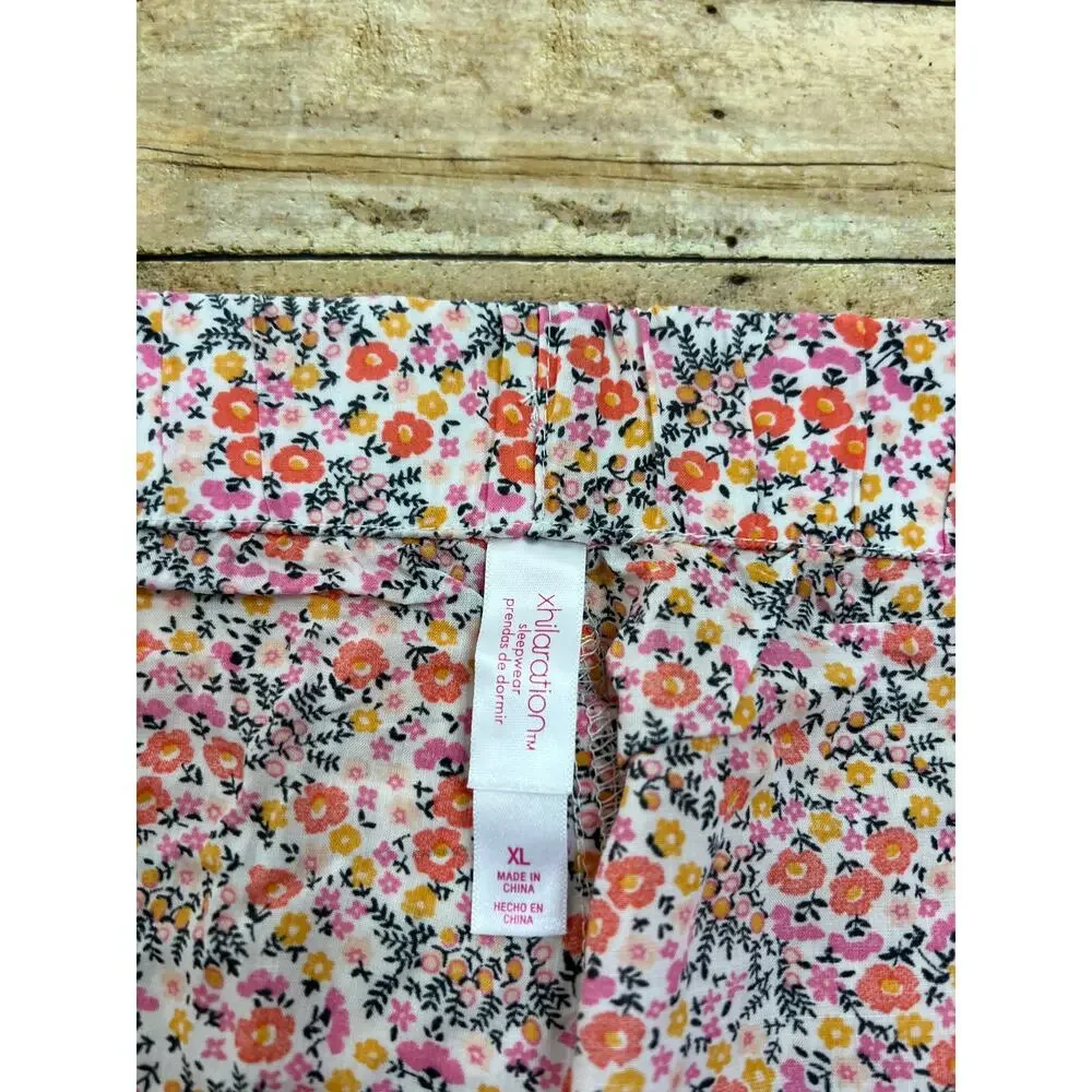 Xhilaration Pajama Sleep Pants Bundle Gray Plaid Pink Floral Pockets Size XL